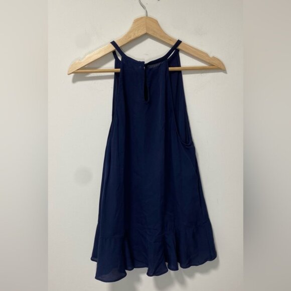 Diane von Furstenberg 100% Silk Sleeveless Blouse – Dark Navy – Size S - Picture 6 of 10